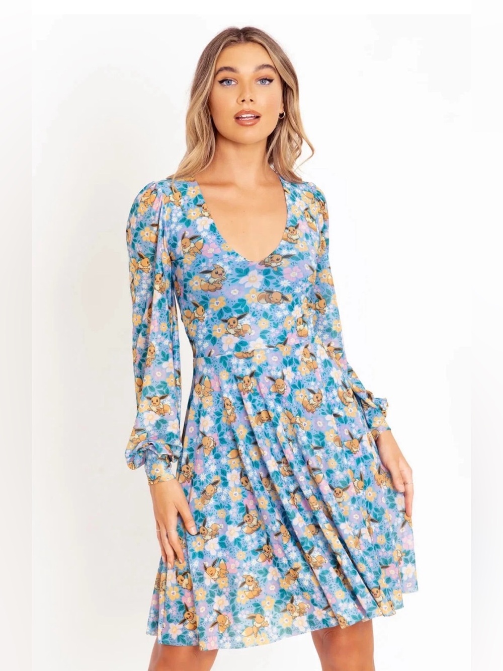 Blackmilk Pokémon Evee Garden Longline romance Dress Blue limited edition medium
